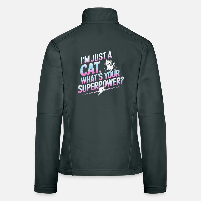 Conception de citation de dessin animé de chat stimulant Veste en tissu softshell Femme