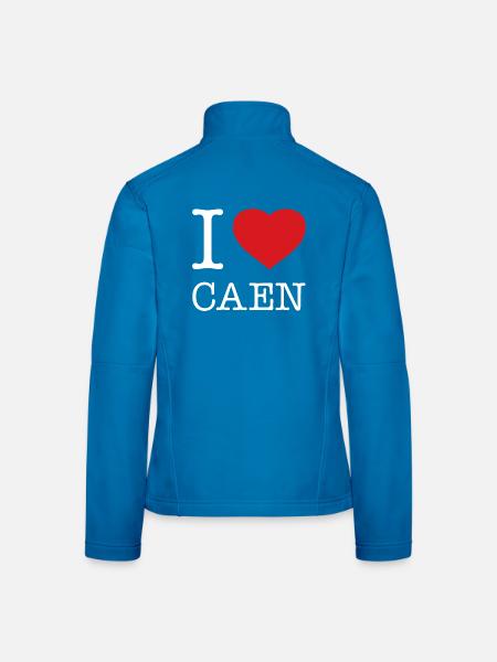 I LOVE CAEN France Frankreich - Frauen Softshelljacke - Schwarz - Hinten