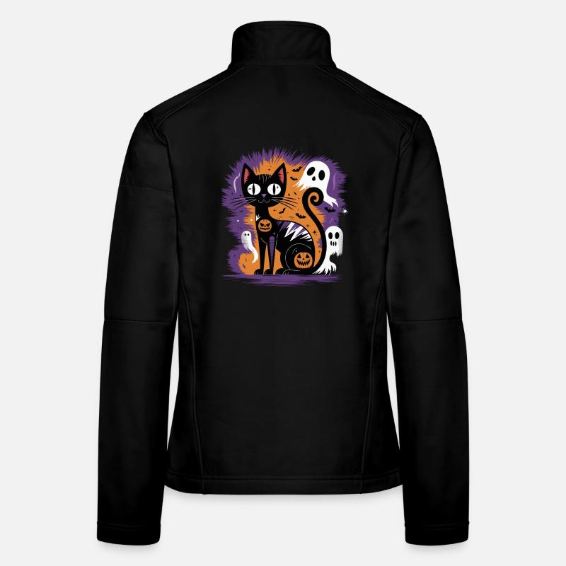 Spooky Halloween Cat Women's Softshell Jacket