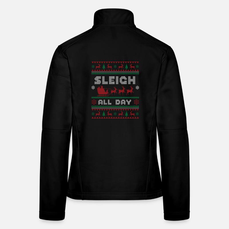 Sleigh All Day-Ugly christmas - Women's Softshell Jacket - black