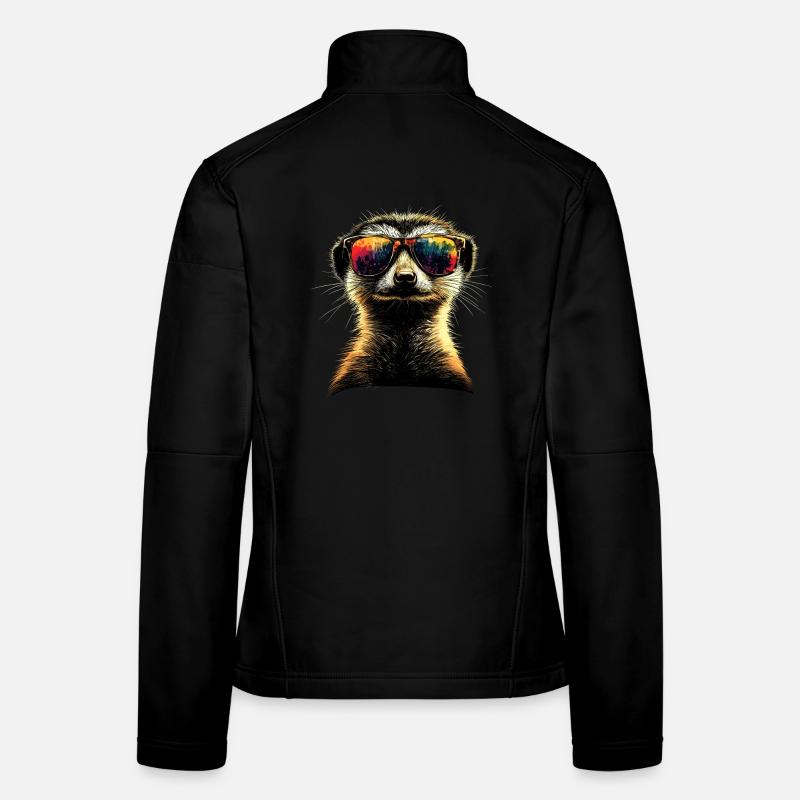 Lunettes de soleil suricate coloré mignon suricate Veste en tissu softshell Femme