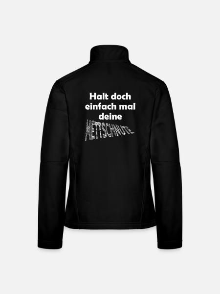 Lustiger Spruch Mund halten - Frauen Softshelljacke - Schwarz - Hinten