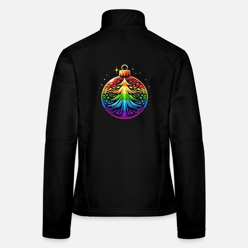 Regenbogen Weihnachtskugel mit Tannenbaum Ornament Frauen Softshelljacke