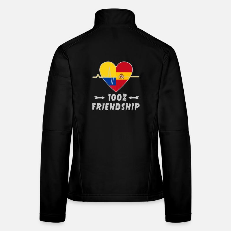 Kolumbien und Spanien 100% Freundschaft Frauen Softshelljacke