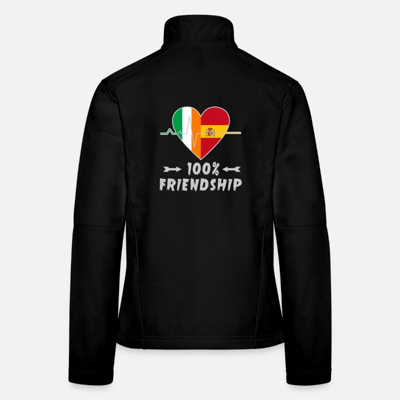 Irland und Spanien 100% Freundschaft Frauen Softshelljacke