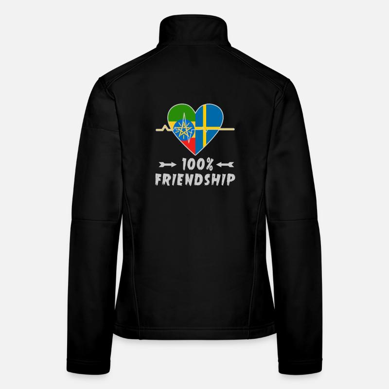 L'Ethiopie et la Suède 100 % amitié Veste en tissu softshell Femme