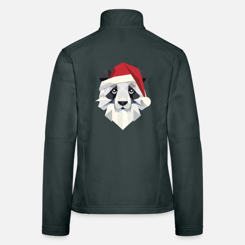 Joyeux Noël panda dans un style moderne Veste en tissu softshell Femme
