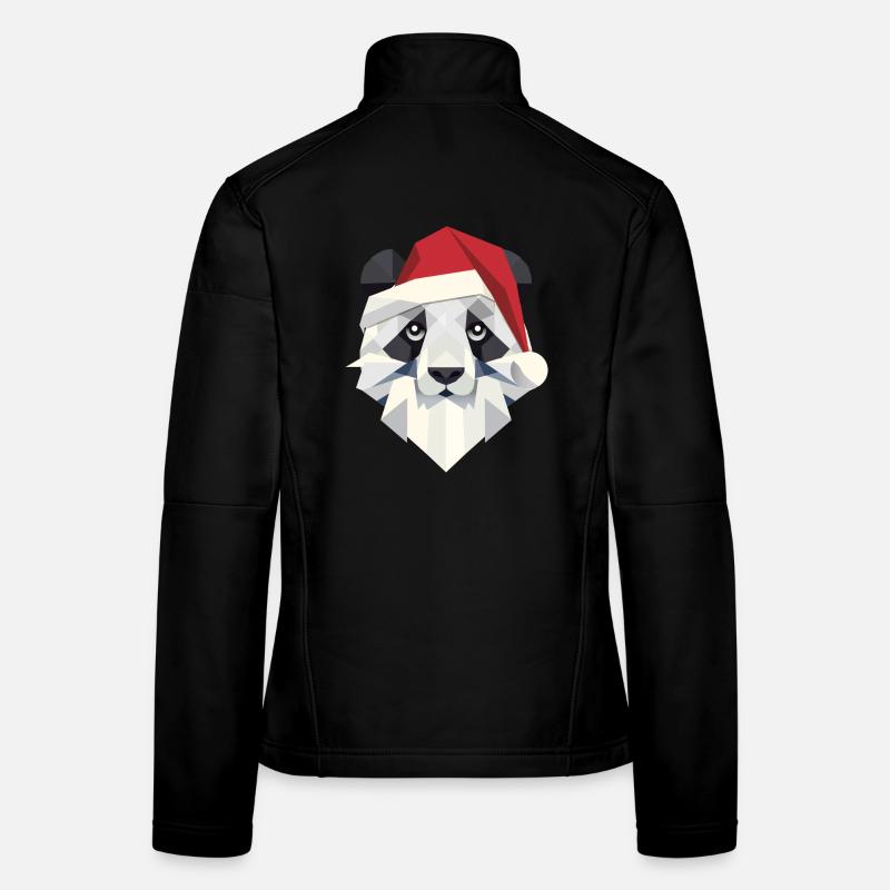 Joyeux Noël panda dans un style moderne Veste en tissu softshell Femme