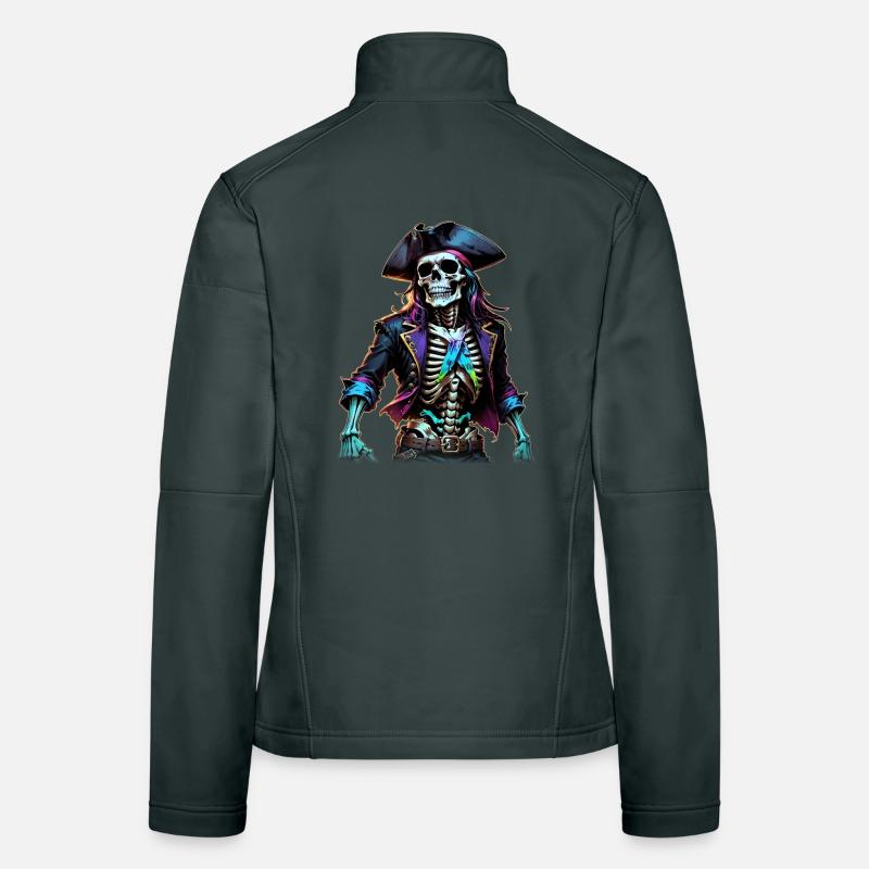 Pirate Skeleton Illustration Women's Softshell Jacket