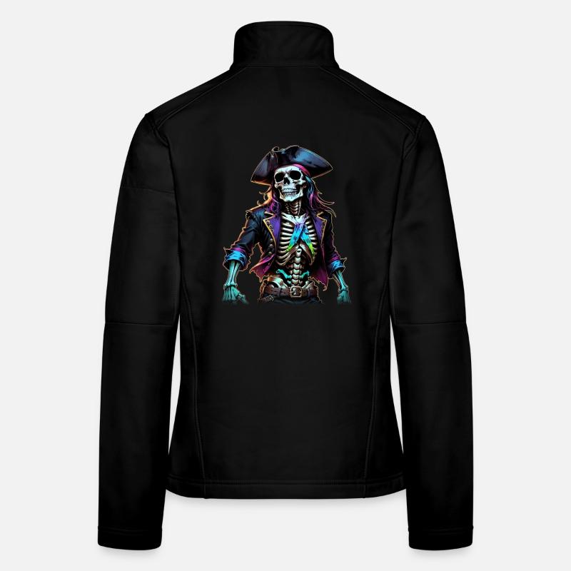 Illustration de squelette de pirate Veste en tissu softshell Femme
