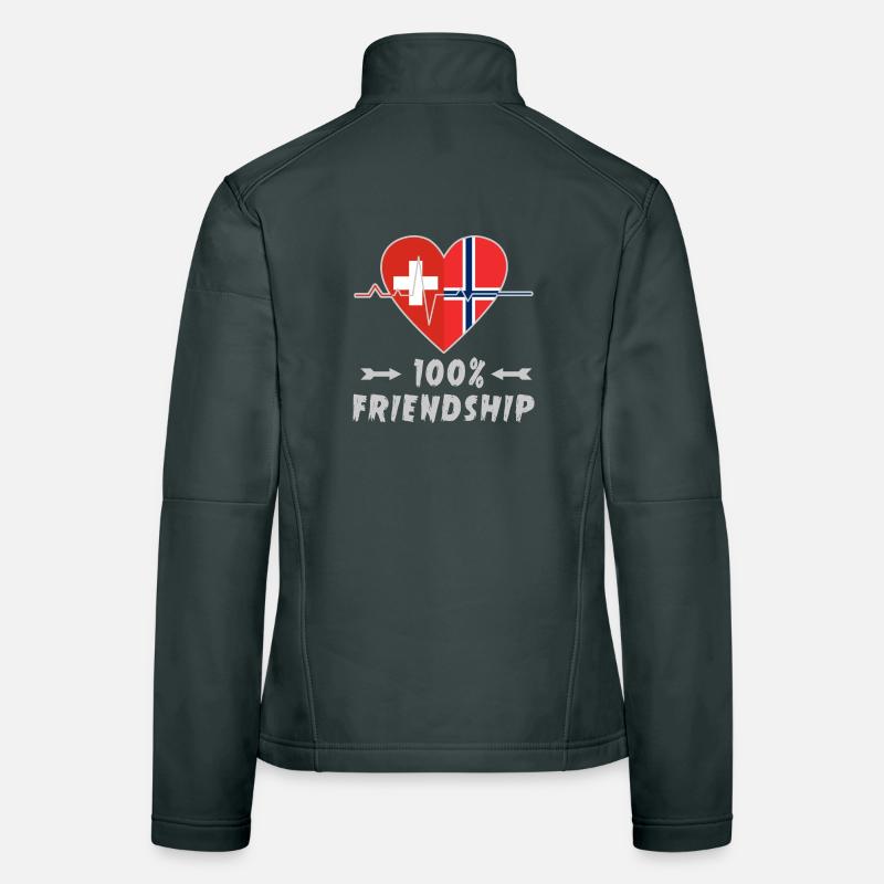 Schweiz und Norwegen 100% Freundschaft Frauen Softshelljacke