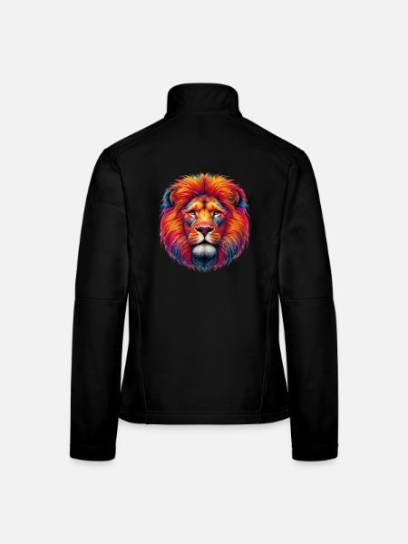 Löwe - Frauen Softshelljacke - Schwarz - Hinten