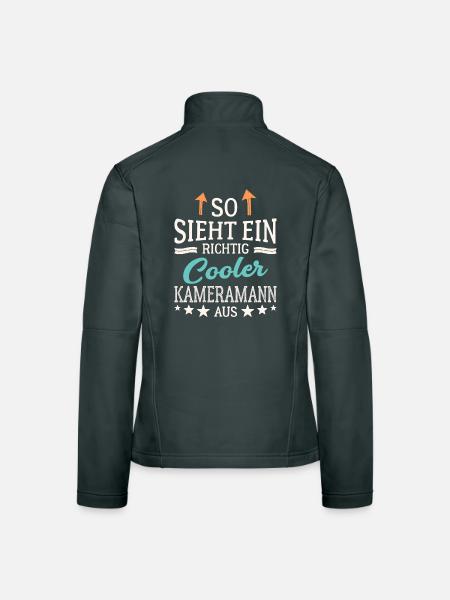 So sieht ein richtig cooler Kameramann aus - Frauen Softshelljacke - Schwarz - Hinten