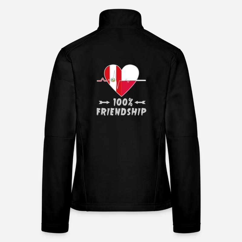 100 % amitié entre le Pérou et la Pologne Veste en tissu softshell Femme