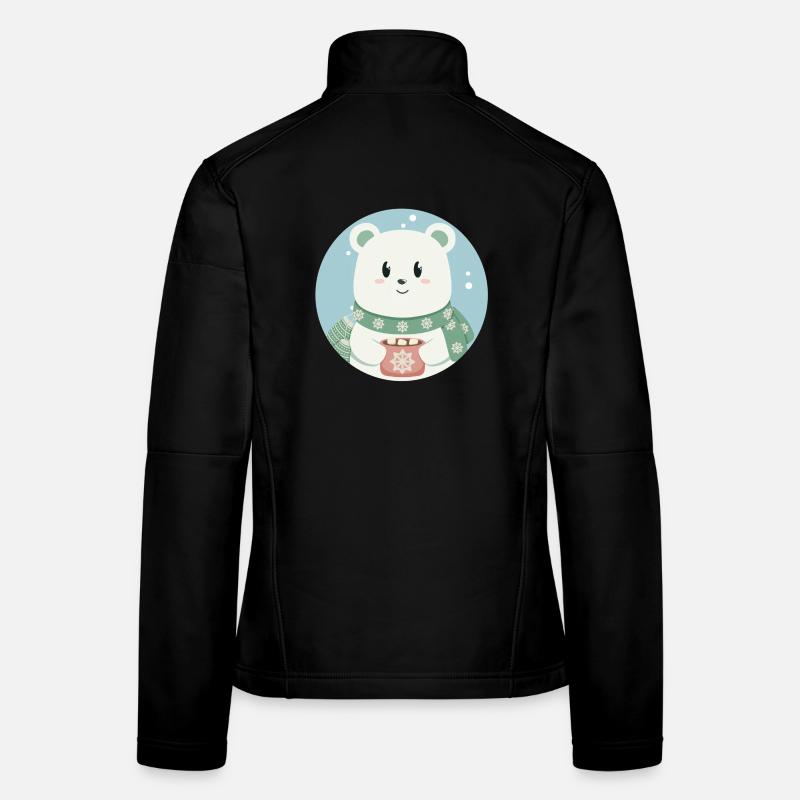 Ours polaire mignon dans l’ de Noël Veste en tissu softshell Femme