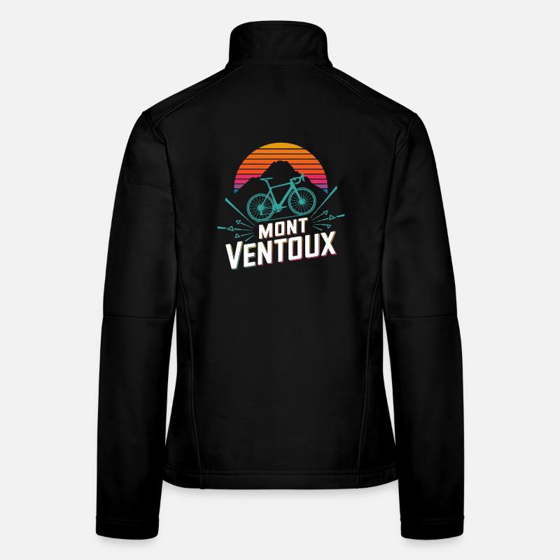 Mont Ventoux Retro Gradient Vélo de Route Art Veste en tissu softshell Femme