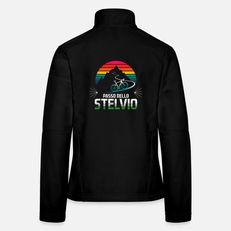 Passo delle Stelvio Radfahren Design Frauen Softshelljacke