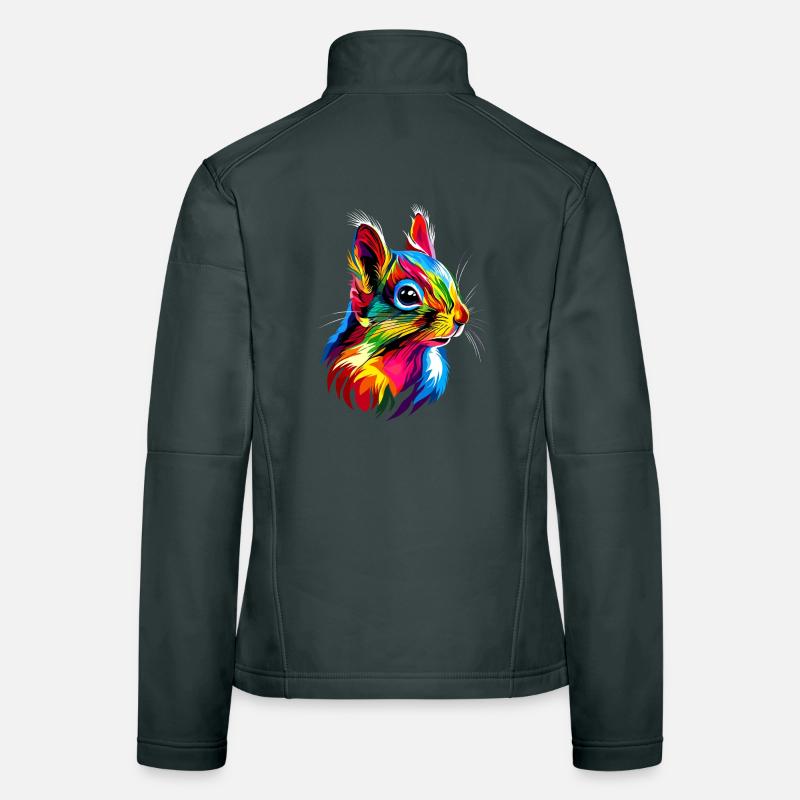 Eichhörnchen Kopfhörer Bunt Popart DJ Eichhörnchen Frauen Softshelljacke
