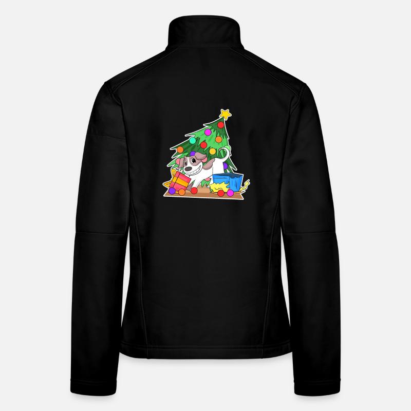 Chien Arbre de Noël Drôle Noël Veste en tissu softshell Femme