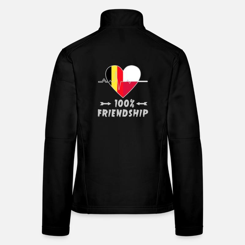 Belgien und Polen 100% Freundschaft Frauen Softshelljacke