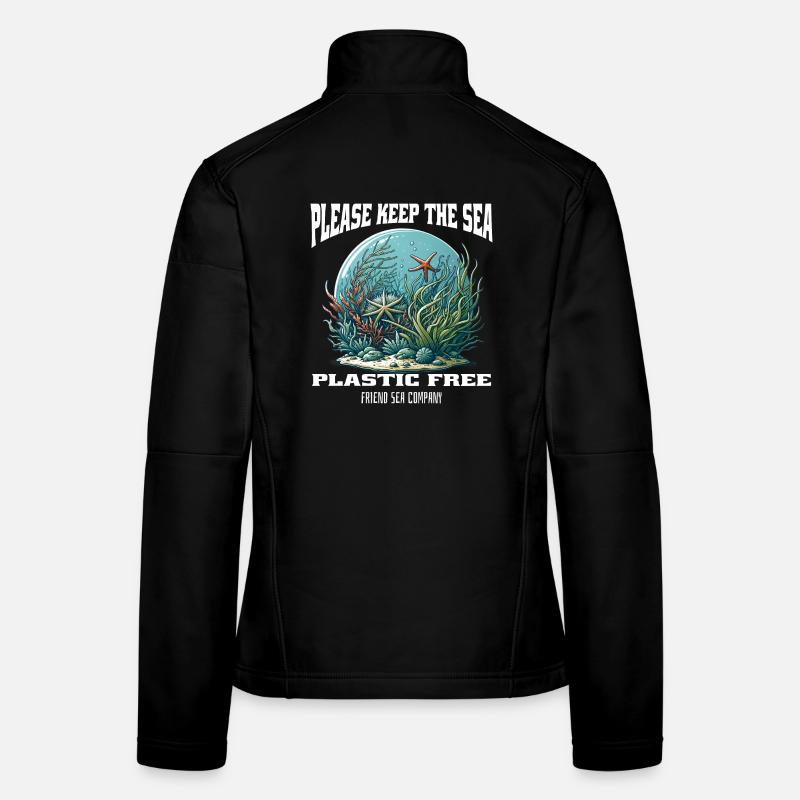 Les plastiques et la mer Veste en tissu softshell Femme