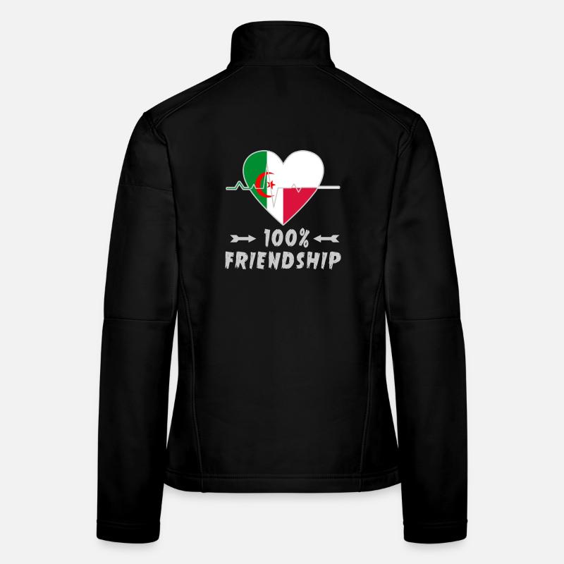 Algerien und Polen 100% Freundschaft Frauen Softshelljacke