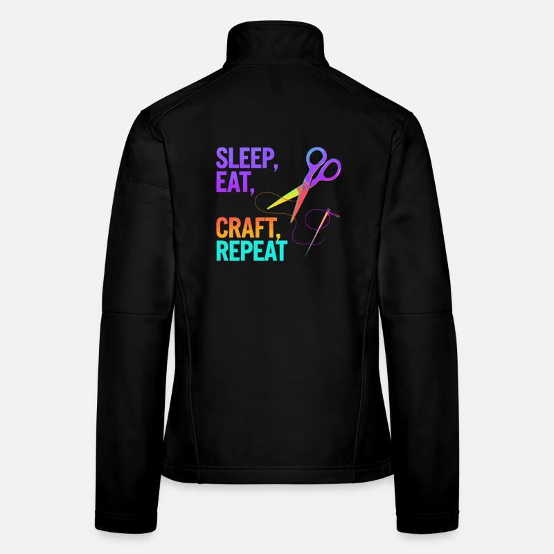 Dormir, manger, bricoler, répéter Veste en tissu softshell Femme