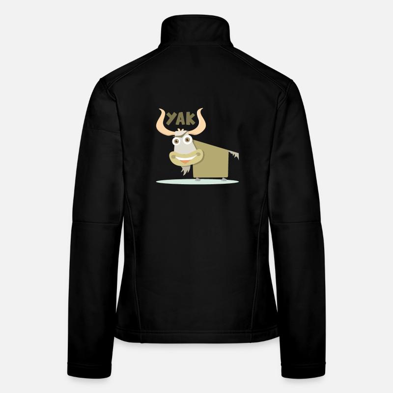 Illustration joyeuse et colorée d’un yak Veste en tissu softshell Femme