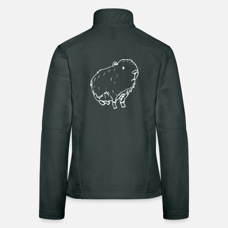 Abstract Kapybara white Women's Softshell Jacket