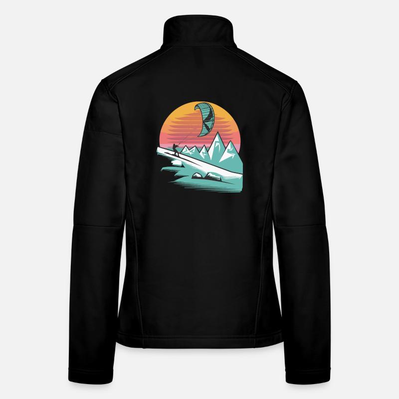 Snowkiting Minimalist Sunset Women's Softshell Jacket