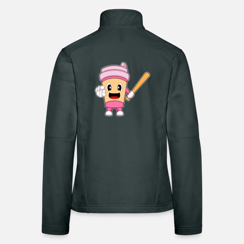 Kaffee Baseball Baseballschläger Frauen Softshelljacke