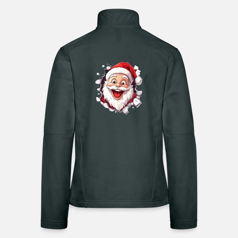 Fröhlicher Weihnachtsmann Frauen Softshelljacke