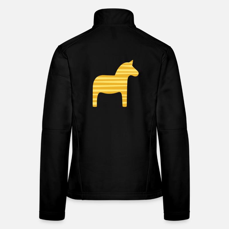 Dala Horse Stripes Suède Noël scandinave Veste en tissu softshell Femme