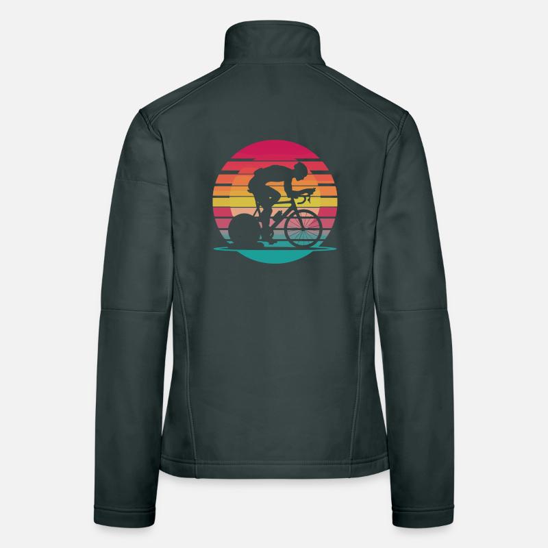 Neon Cyclist - Style rétro sur la basket Veste en tissu softshell Femme