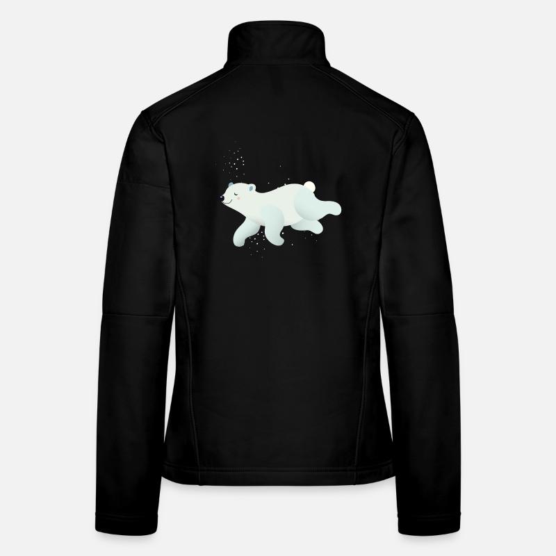 schwimmender Eisbär in sanften Farbtönen Frauen Softshelljacke