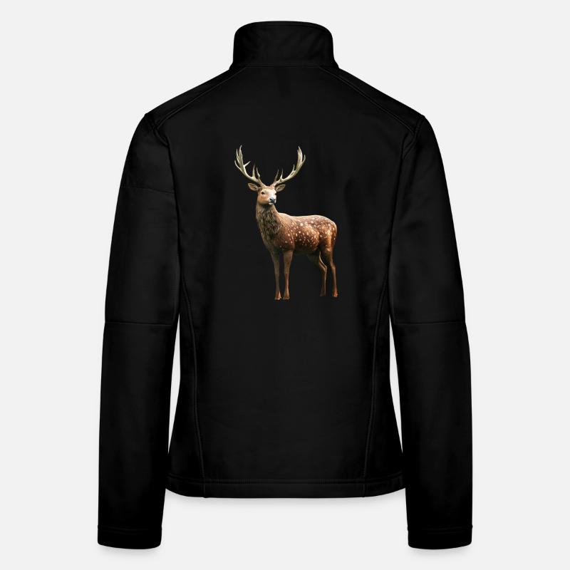 Hirsch Geweih Jagd Reh Rentier Rothirsch Jäger Frauen Softshelljacke