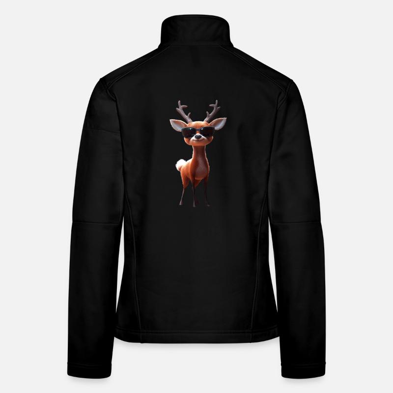 Cerf, Bois, Chasse, Cerf, Renne, Cerf élaphe, Chasseur Veste en tissu softshell Femme