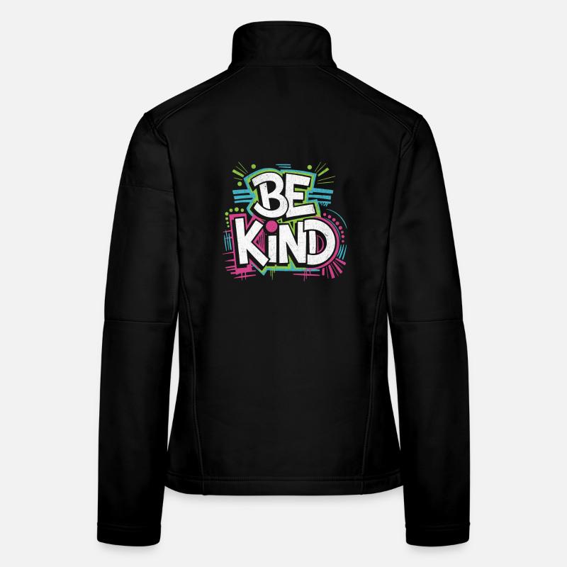 Be Kind - Neon! - Frauen Softshelljacke - Schwarz