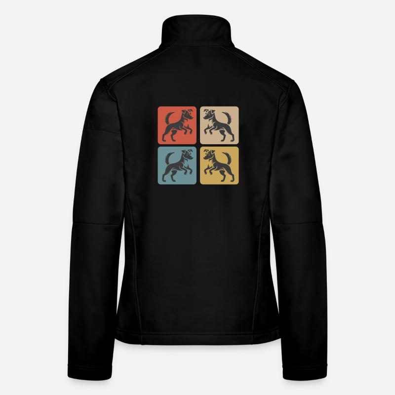 Jack Russell Terrier Design - Frauen Softshelljacke - Schwarz