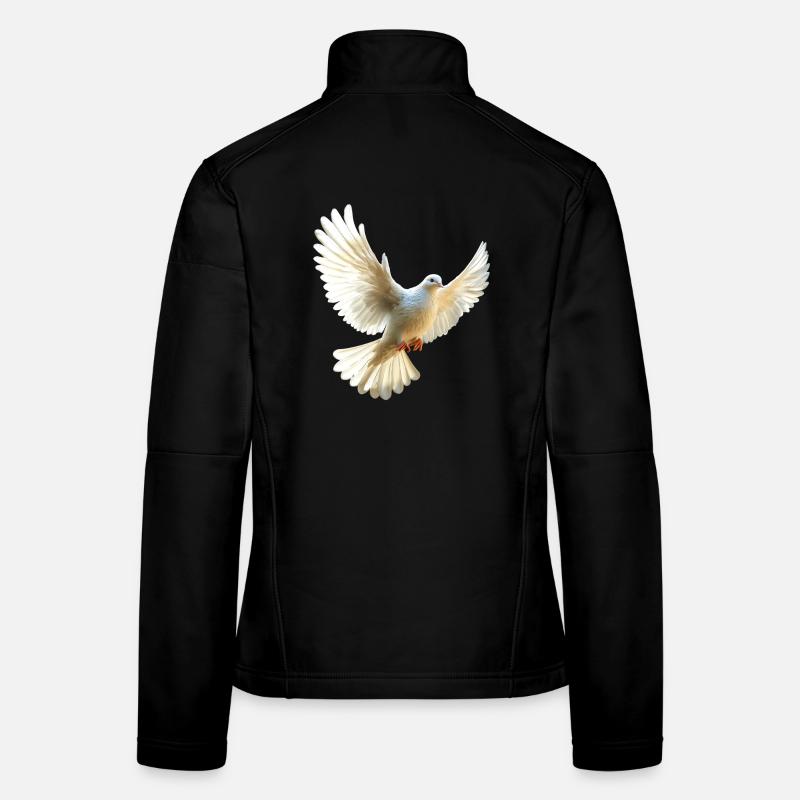 Taube Weiß Frieden Peace Ringeltaube Weiße Tauben - Frauen Softshelljacke - Schwarz
