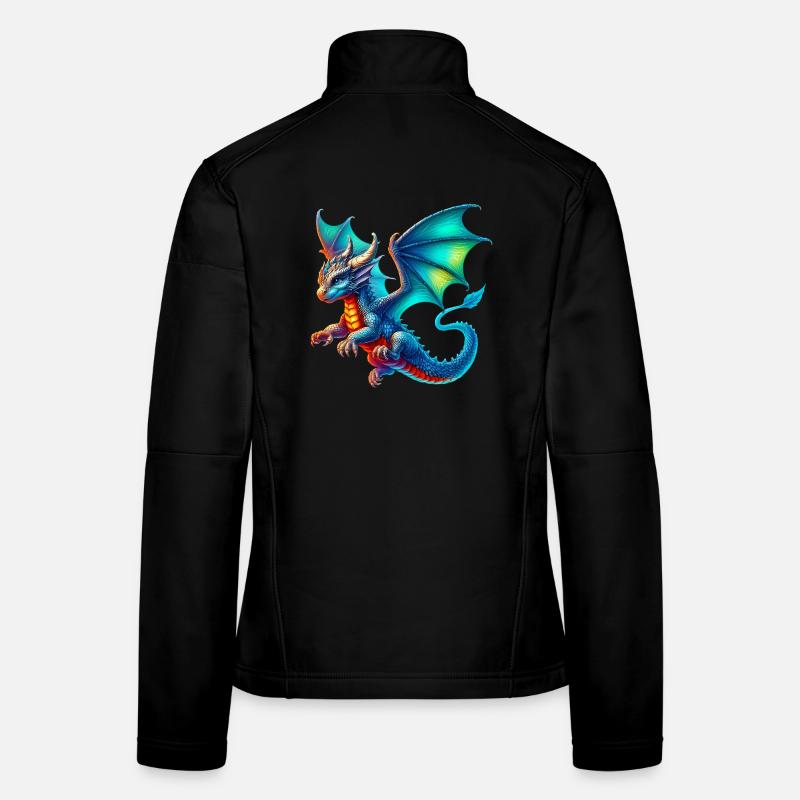 Drache - Frauen Softshelljacke - Schwarz