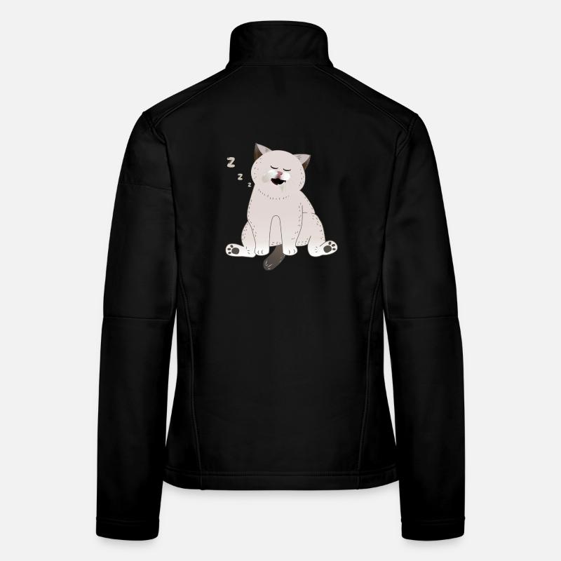 chat endormi Veste en tissu softshell Femme