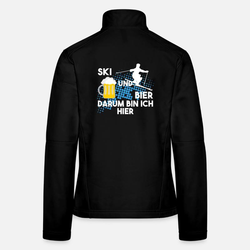 Ski und Bier darum bin ich hier - Frauen Softshelljacke - Schwarz