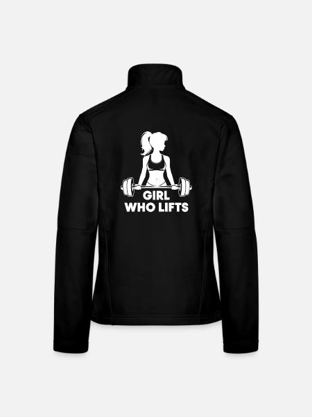 Bodybuilder Gym Girl Langhantel Power Beauty - Frauen Softshelljacke - Schwarz - Hinten