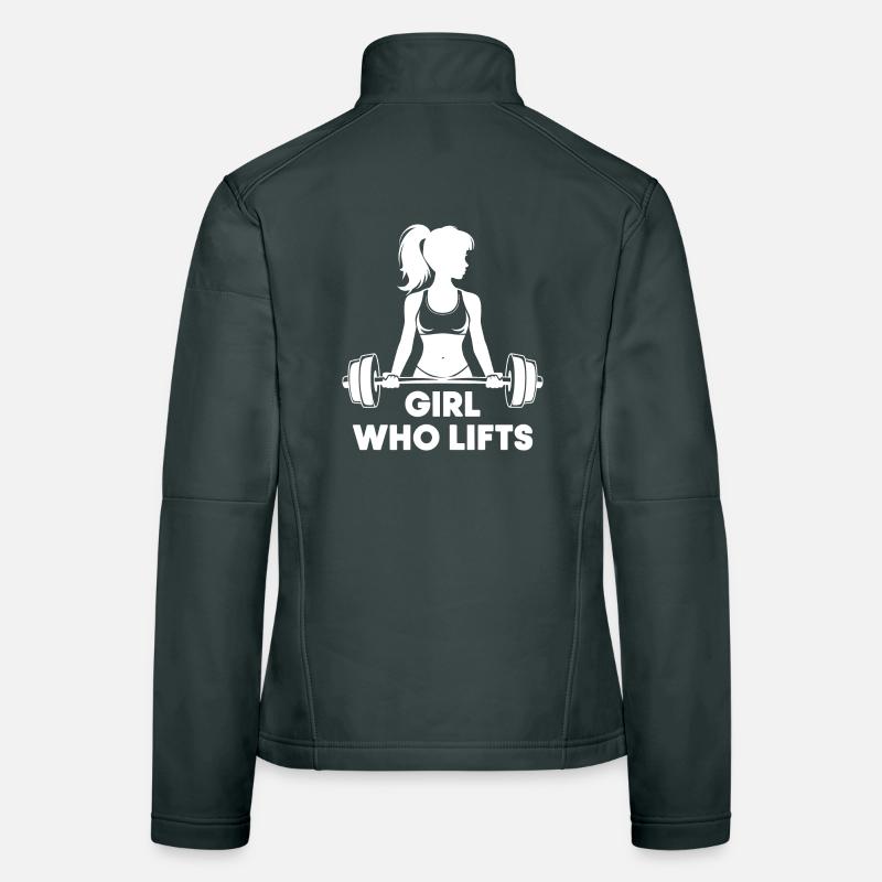 Bodybuilder Gym Girl Barbell Power Beauty Women's Softshell Jacket