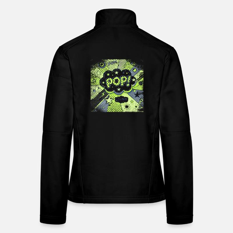 Pop Art VERT Veste en tissu softshell Femme