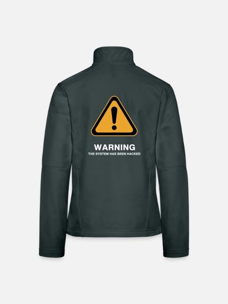 Warnsymbol für gehackte Systeme - Frauen Softshelljacke - Schwarz - Hinten