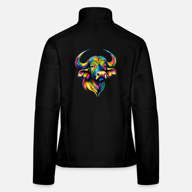 Büffel Kaffernbüffel Safari Afrikanischer Büffel Frauen Softshelljacke