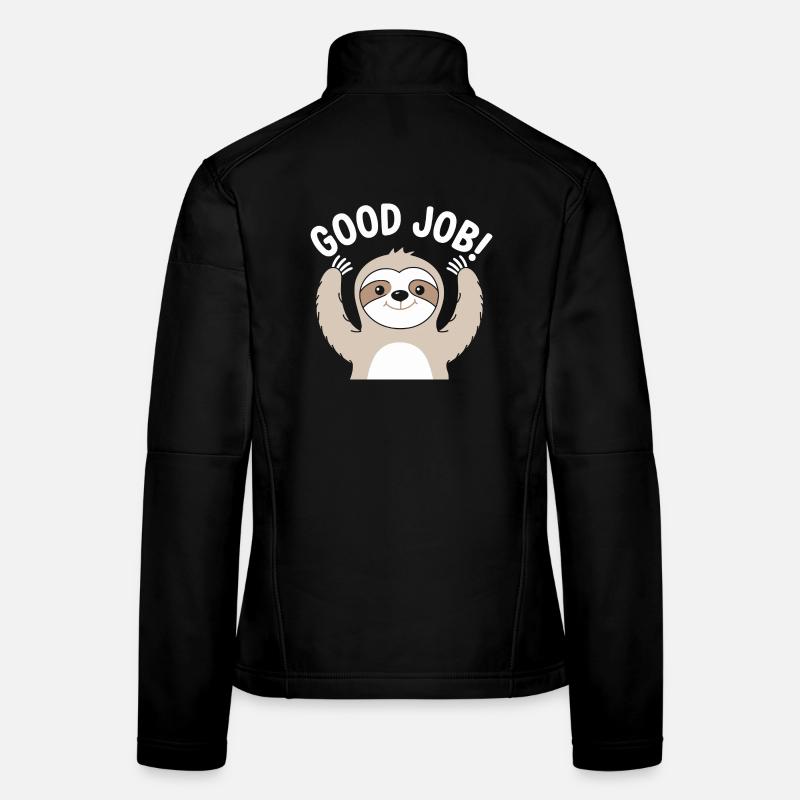 Faultier Gute Arbeit Prost - Frauen Softshelljacke - Schwarz
