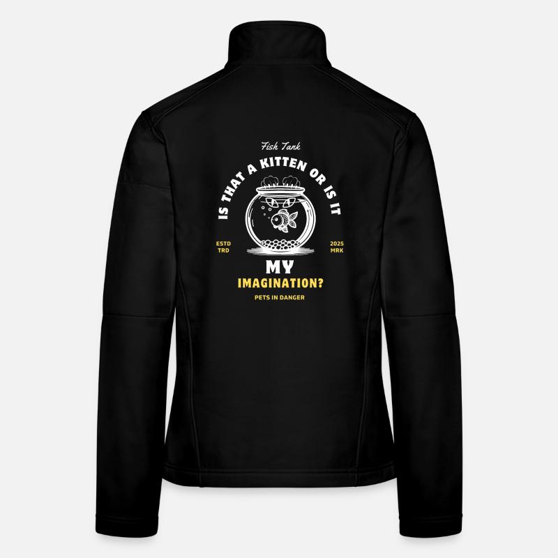 Griffe de chat dans un aquarium en verre Veste en tissu softshell Femme